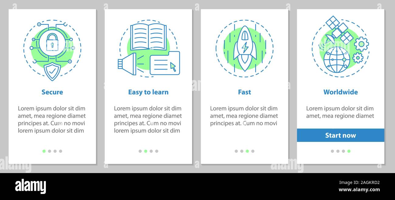 Digital services onboarding mobile app page screen with linear concepts ...