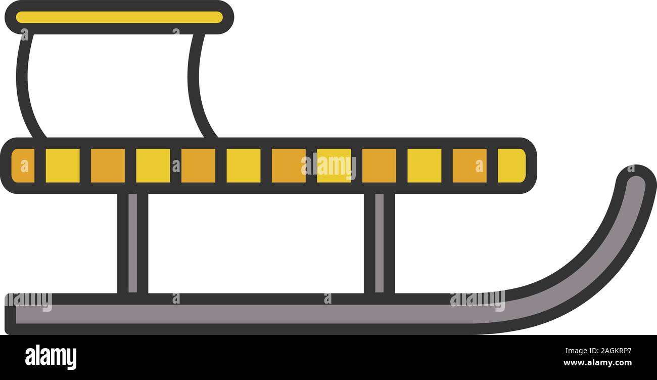 Sled color icon. Sledge, sleigh. Isolated vector illustration Stock ...