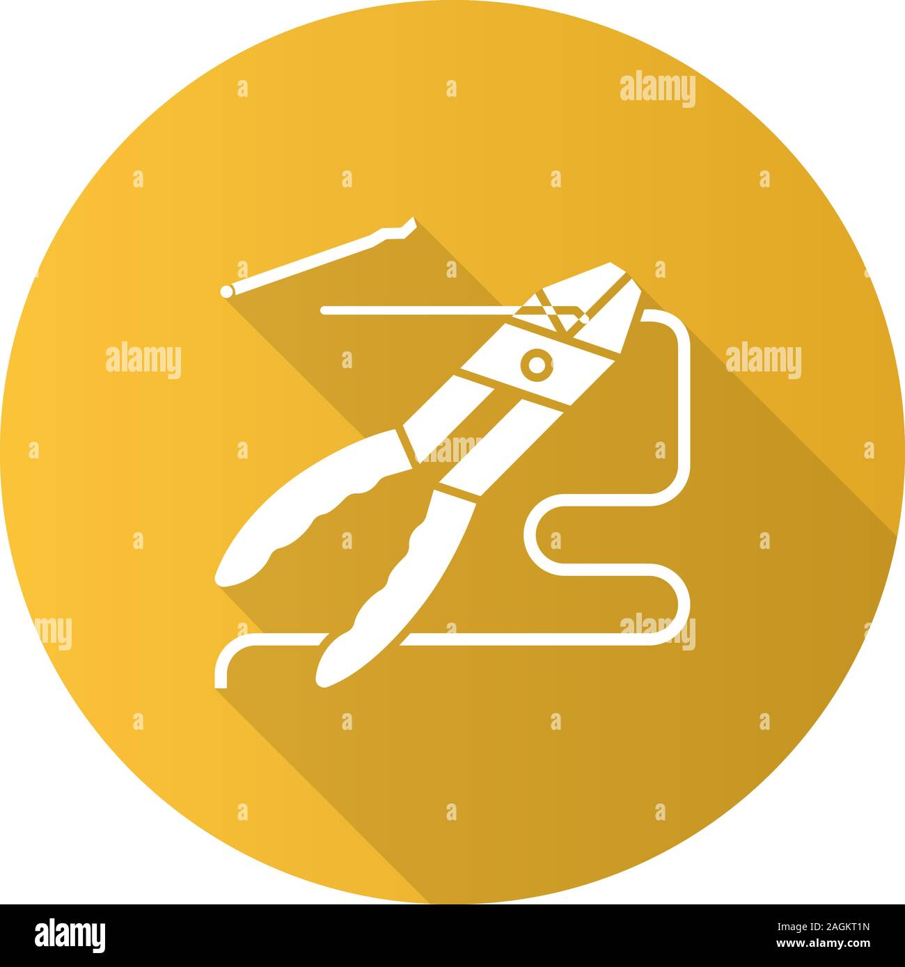 Combination pliers removing wire insulation flat linear long shadow