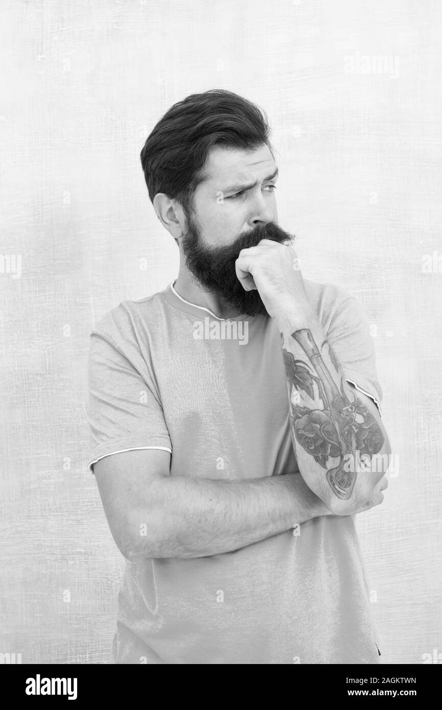 Extensive Facial Hair Growth Hipster With Stylish Beard And