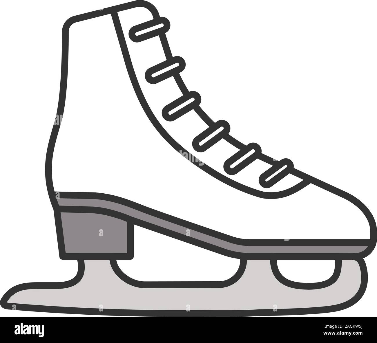 Ice skate color icon. Skating boot. Isolated vector illustration
