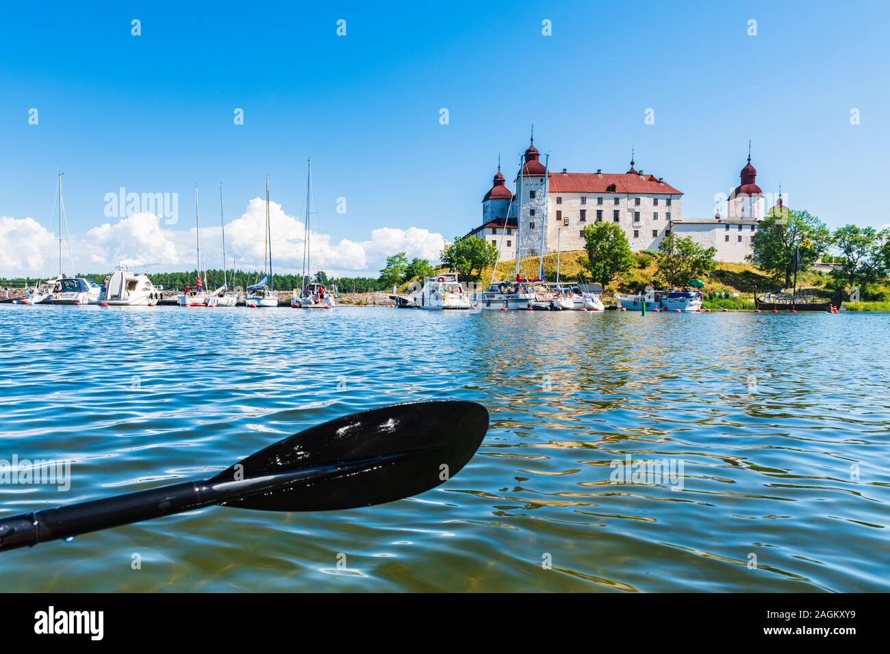 Läckö castle (Läckö slott) on Kållandsö island in lake Vänern, Västra ...