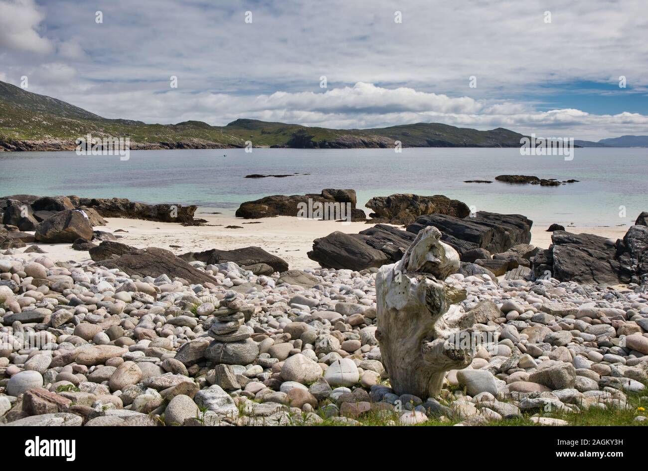 Atlantic ocean at remote Hushinish on the west coast of the Isle of Harris, Outer Hebrides, Scotland Stock Photo