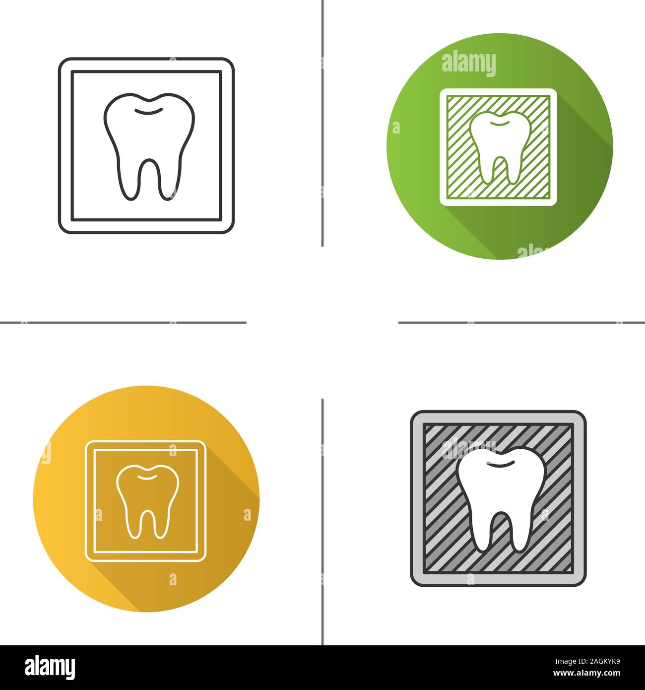 Dental X-ray icon. Radiographic image with tooth. Dental radiography ...