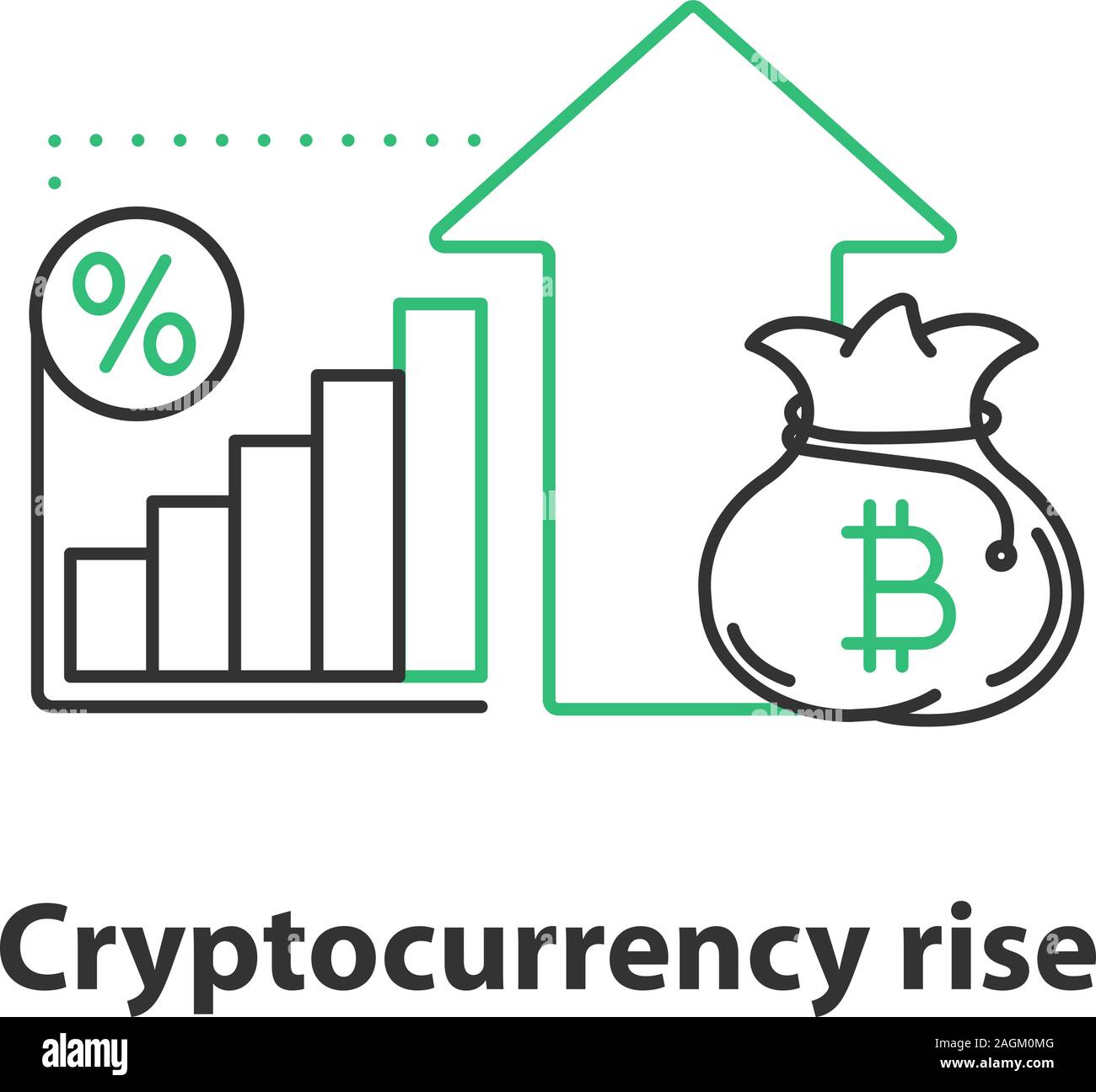 Cryptocurrency rise concept icon. Profit growth idea thin line  illustration. Bitcoin mining. Vector isolated outline drawing Stock Vector  Image & Art - Alamy