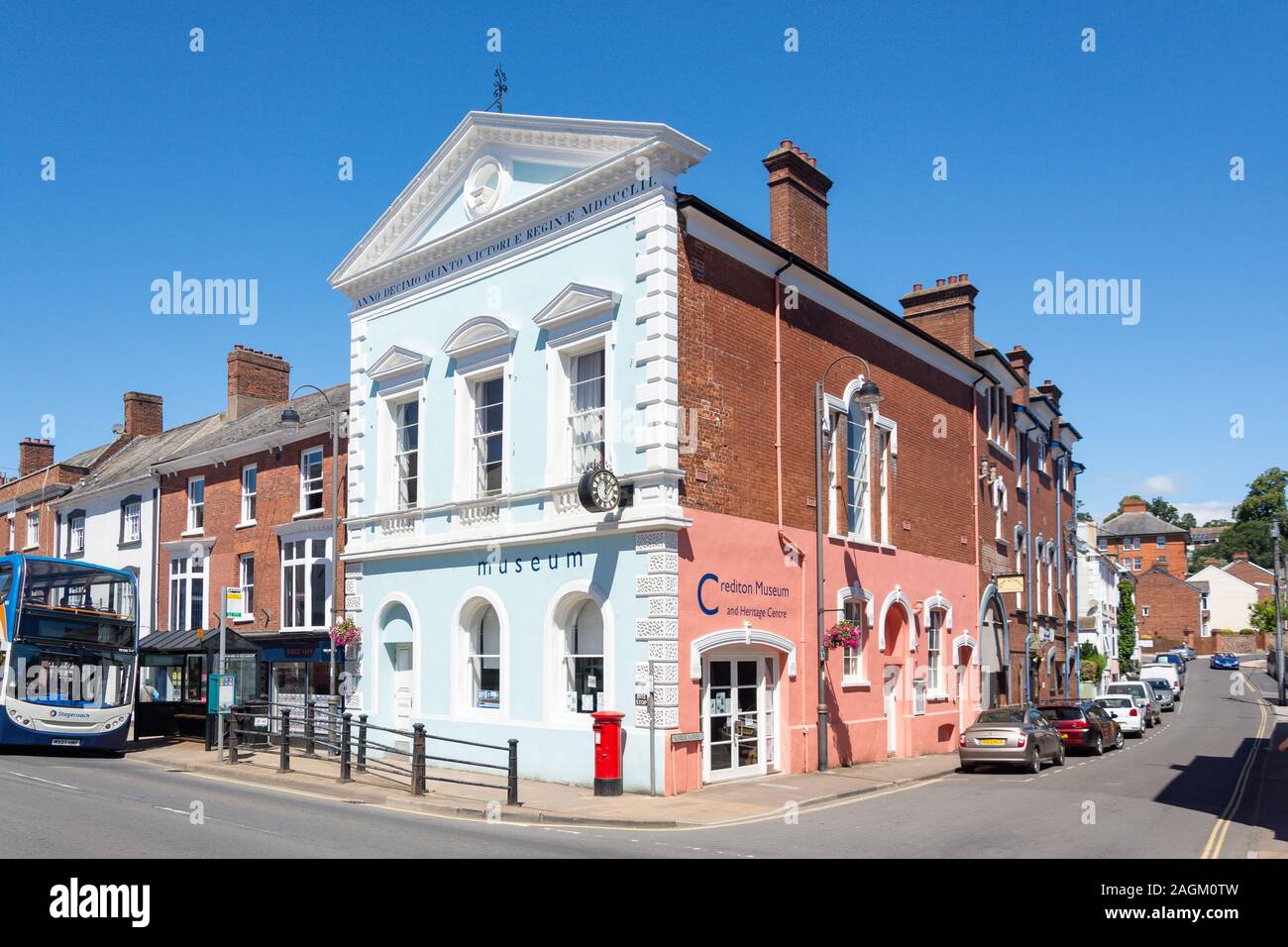Crediton High Street, Crediton, Devon, England, United Kingdom Stock