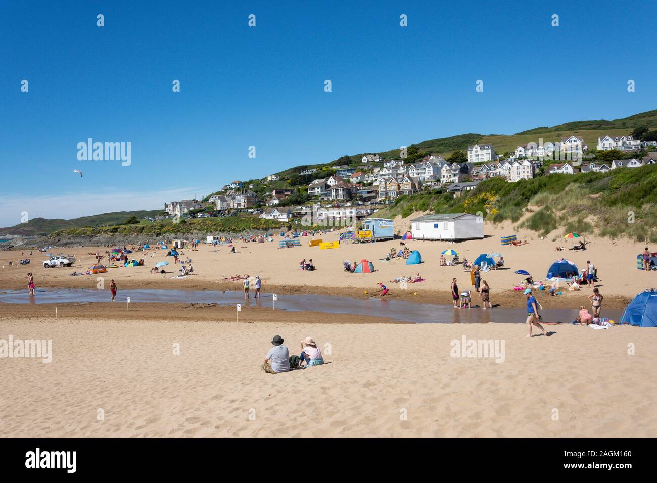 Woolacombe Sands Beach, Woolacombe, Devon, England, United Kingdom Stock Photo