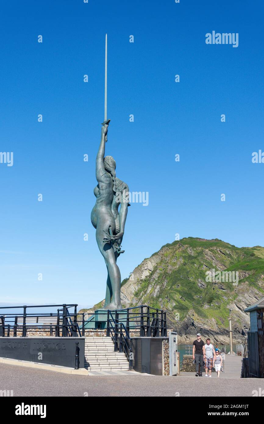 The Verity Statue on The Pier, Devon, England, United
