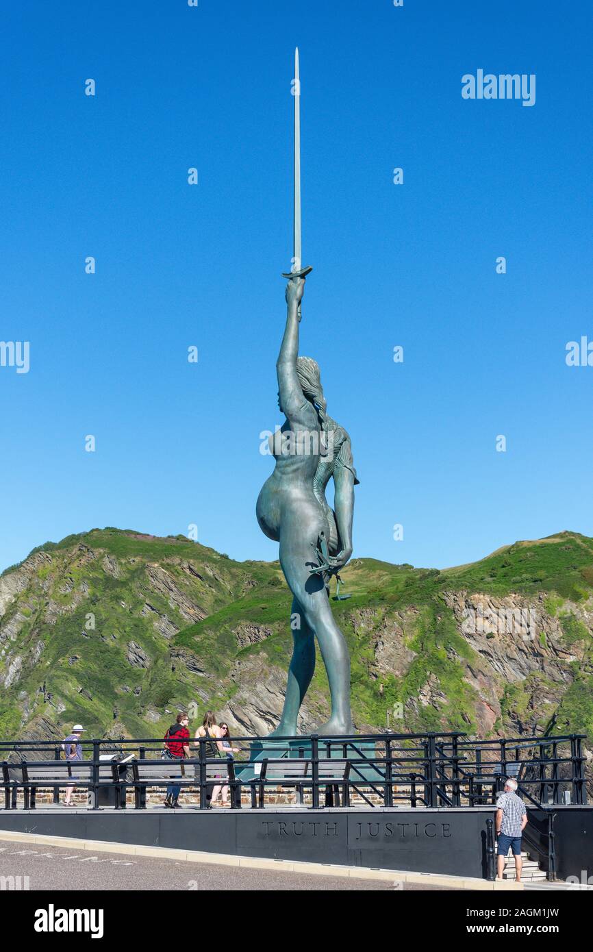 The Verity Statue on The Pier, Devon, England, United