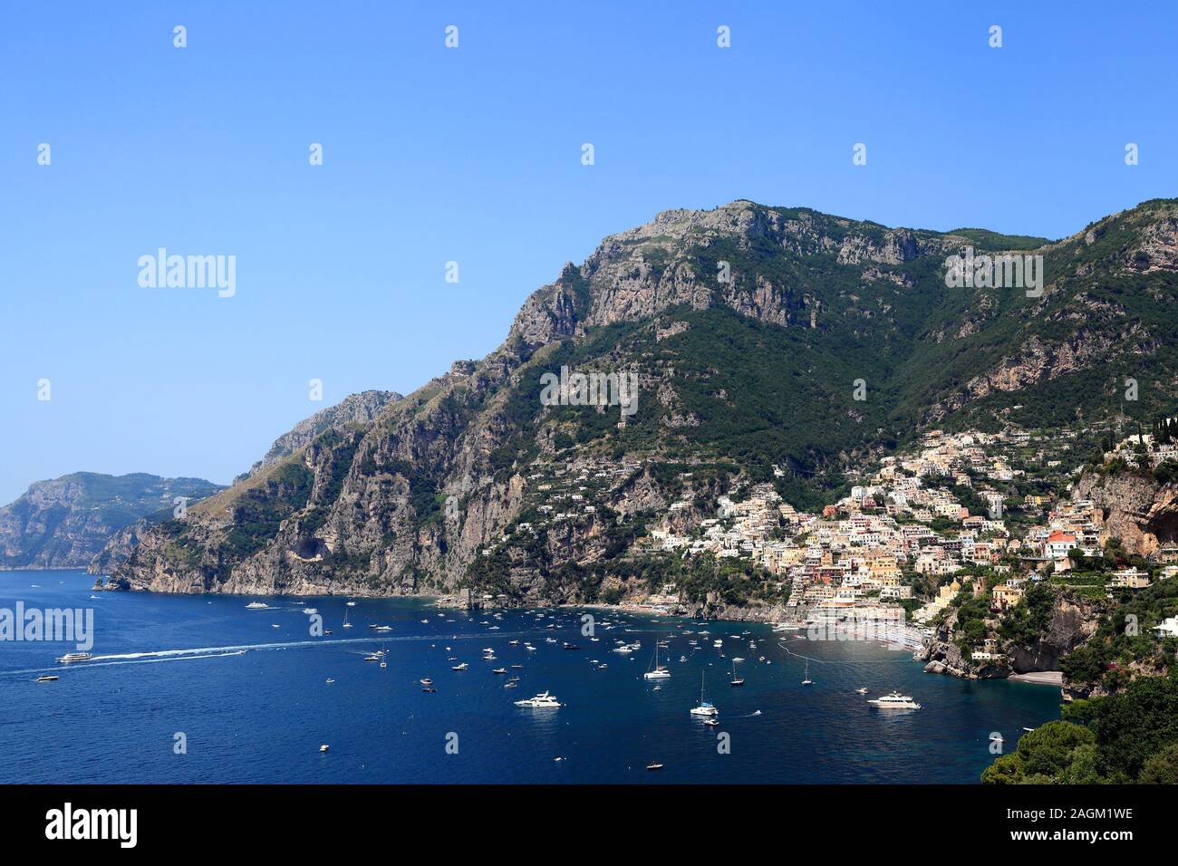 The Beautiful Town of Positano on the Amalfi Coast, Italy Stock Photo