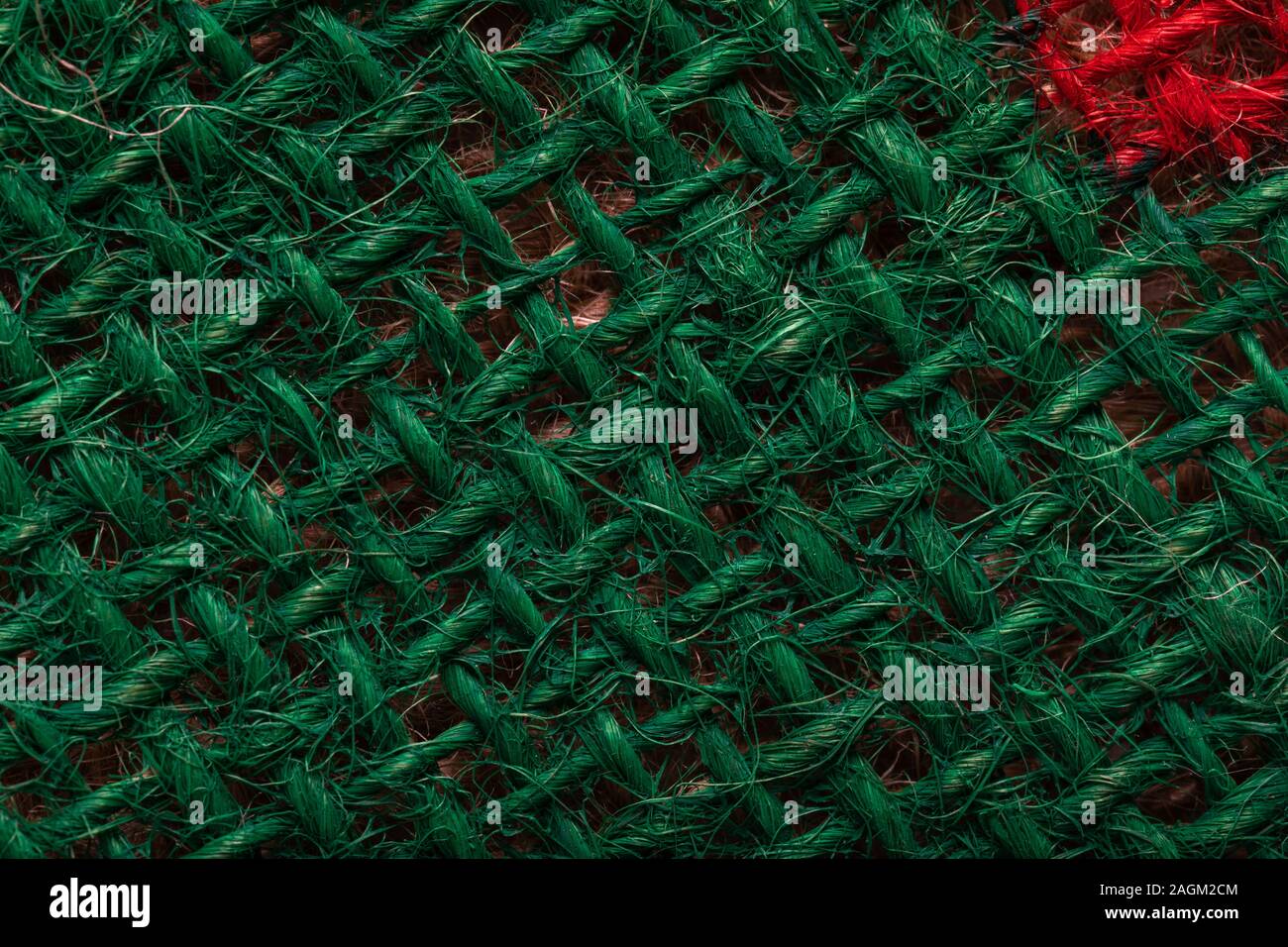 highly detailed photo fabric, close up green material texture background. Stock Photo