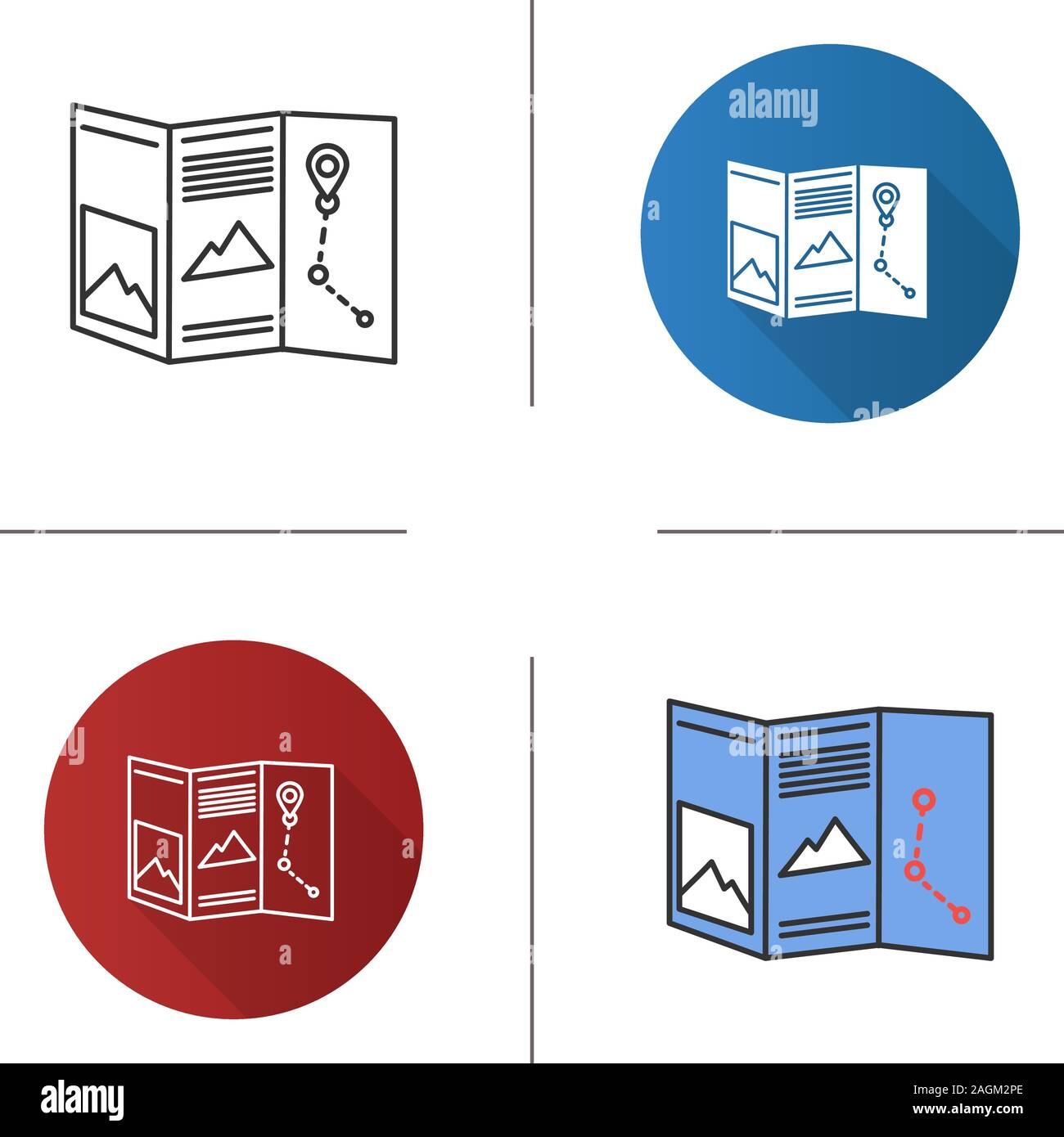 Folded map and compass Stock Vector Images - Alamy