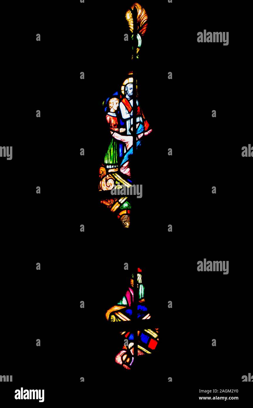 Stained glass windows inside Cathedral of St. John the Baptist, Wroclaw ...
