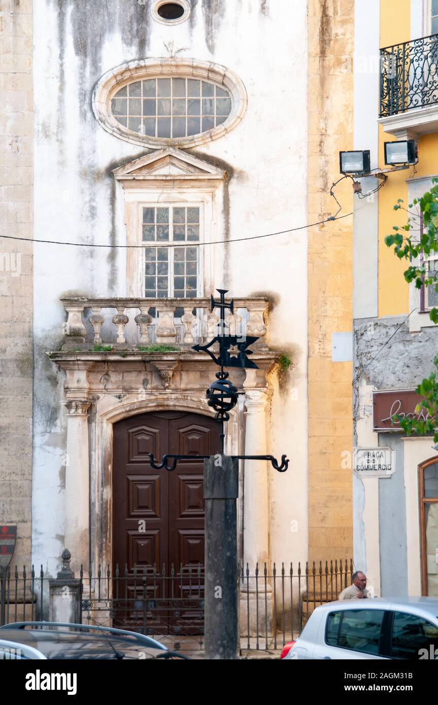 Facade of the St. Bartolomeu Church, Coimbra, Portugal Stock Photo
