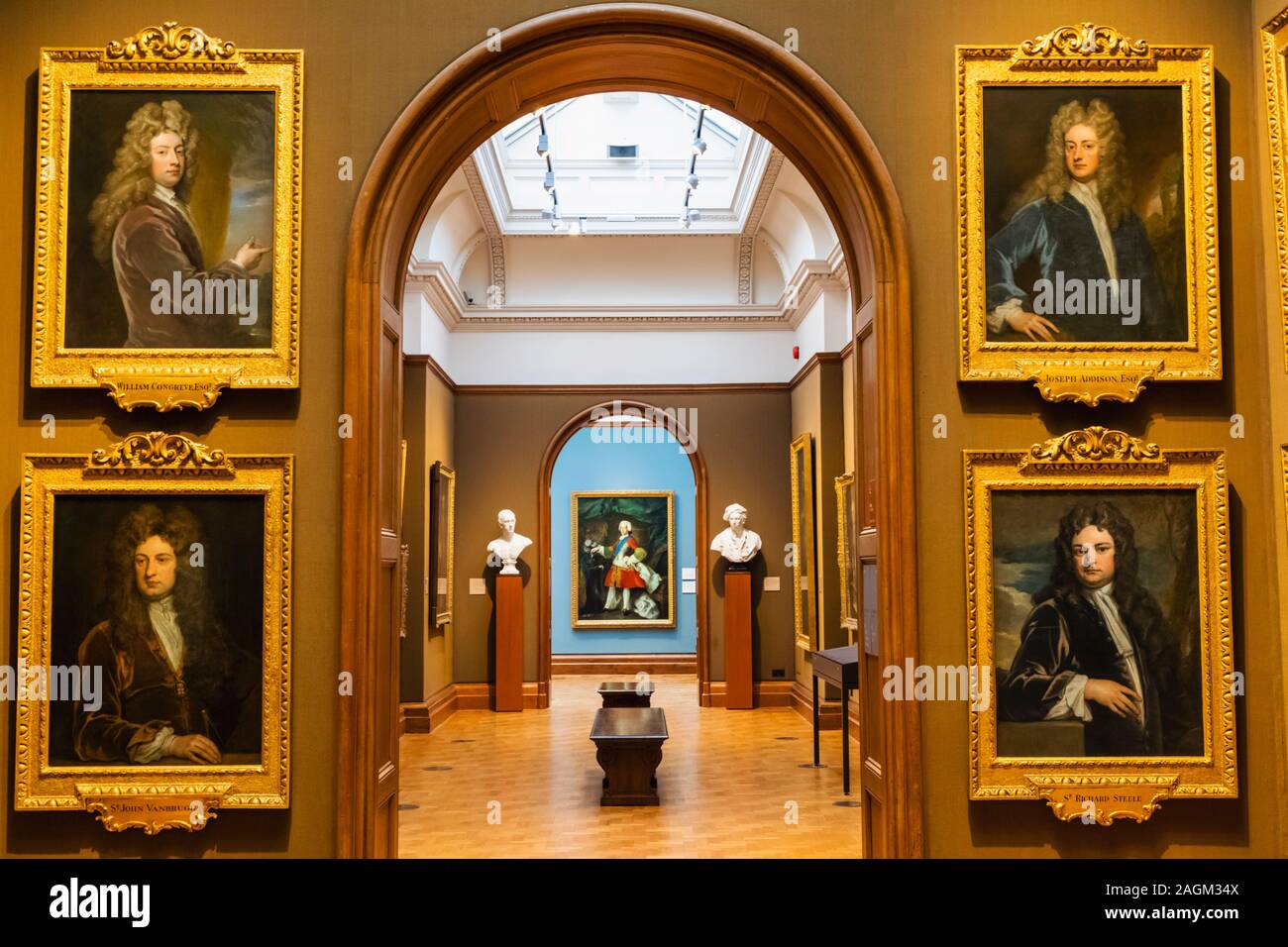 England, London, Trafalgar Square, National Portrait Gallery, Interior View Stock Photo