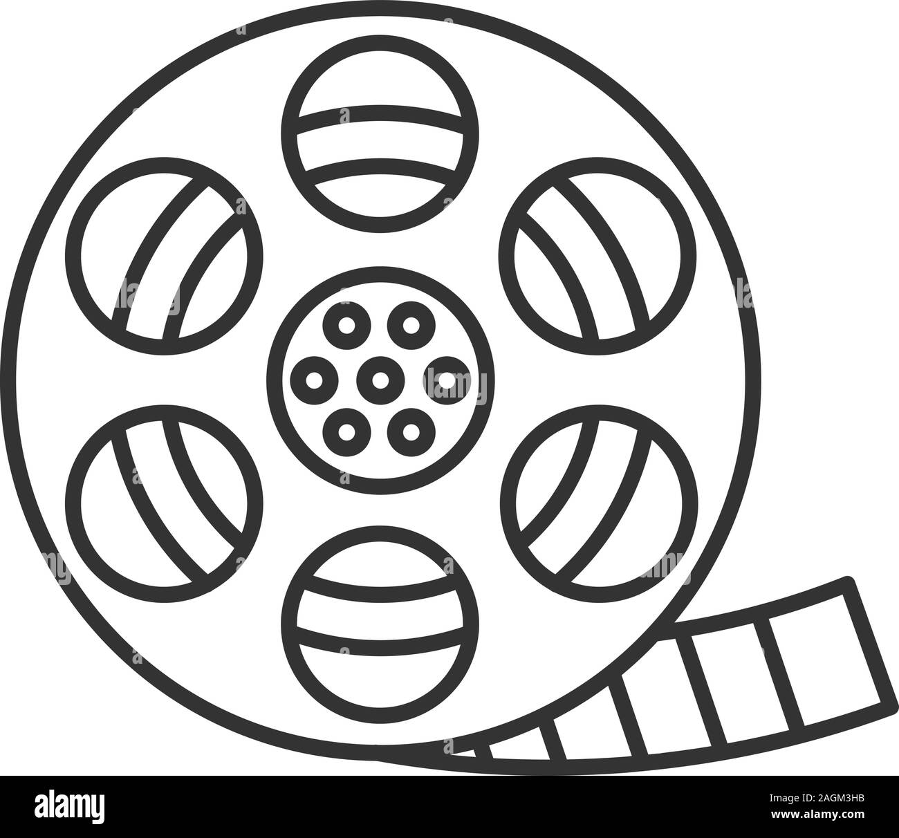Filmstrip roll linear icon. Thin line illustration. Movie reel. Contour  symbol. Vector isolated outline drawing Stock Vector Image & Art - Alamy