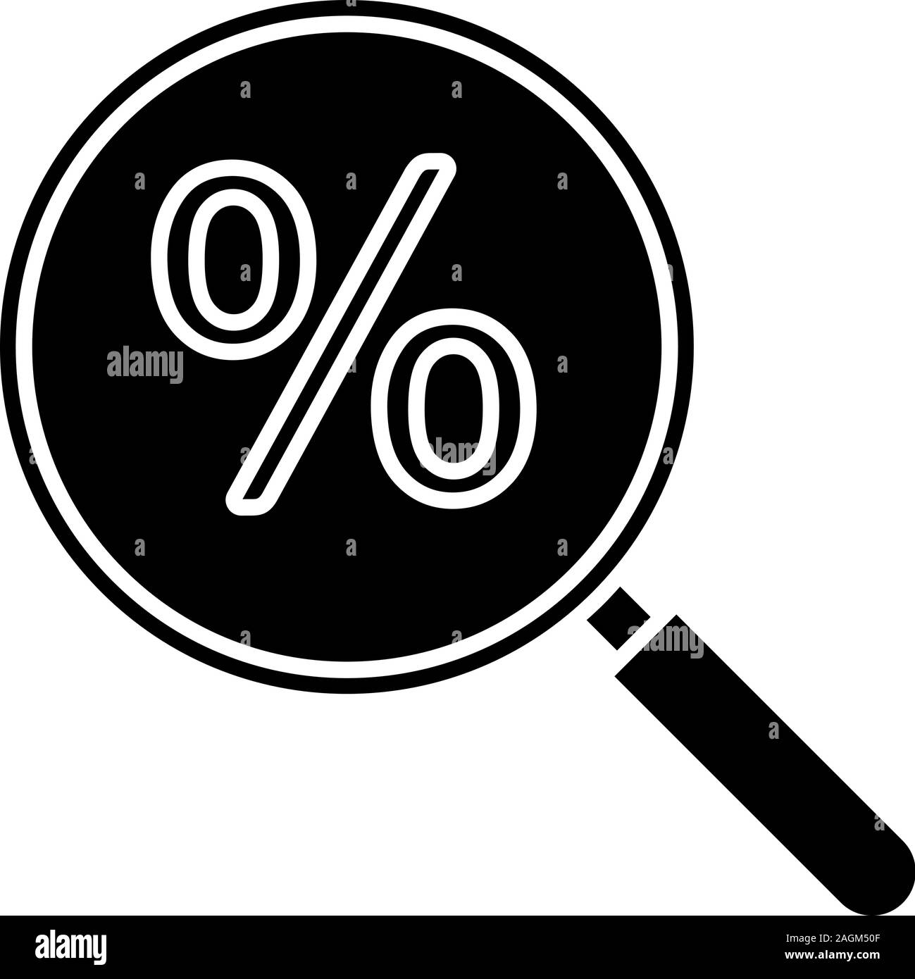 Percent symbol magnifying glass Black and White Stock Photos & Images ...