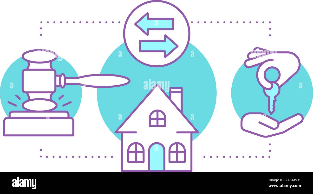 Division of property concept icon. Real estate auction. Property buying