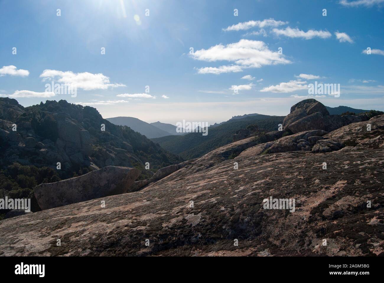 Panorama from Monte Lampara Manna Stock Photo