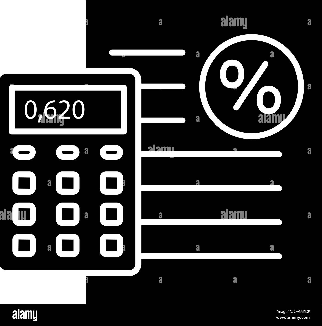 Percentage calculator glyph icon. Interest rate calculations. Silhouette  symbol. Negative space. Vector isolated illustration Stock Vector Image &  Art - Alamy
