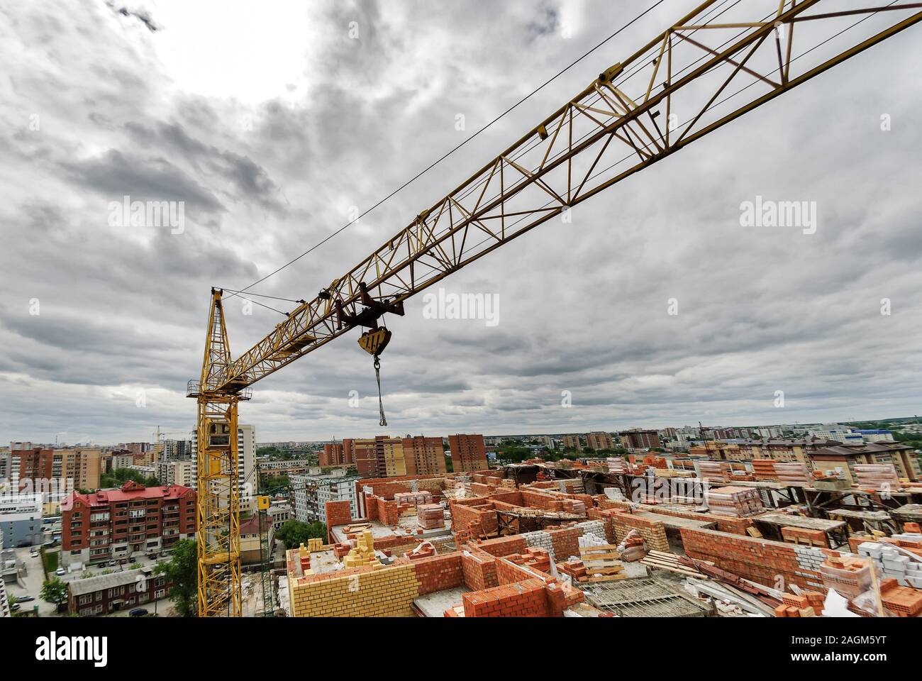 Construction site at summer day Stock Photo - Alamy