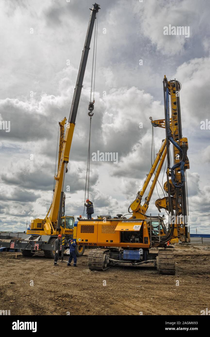 Construction equipment in action. Tyumen Stock Photo Alamy