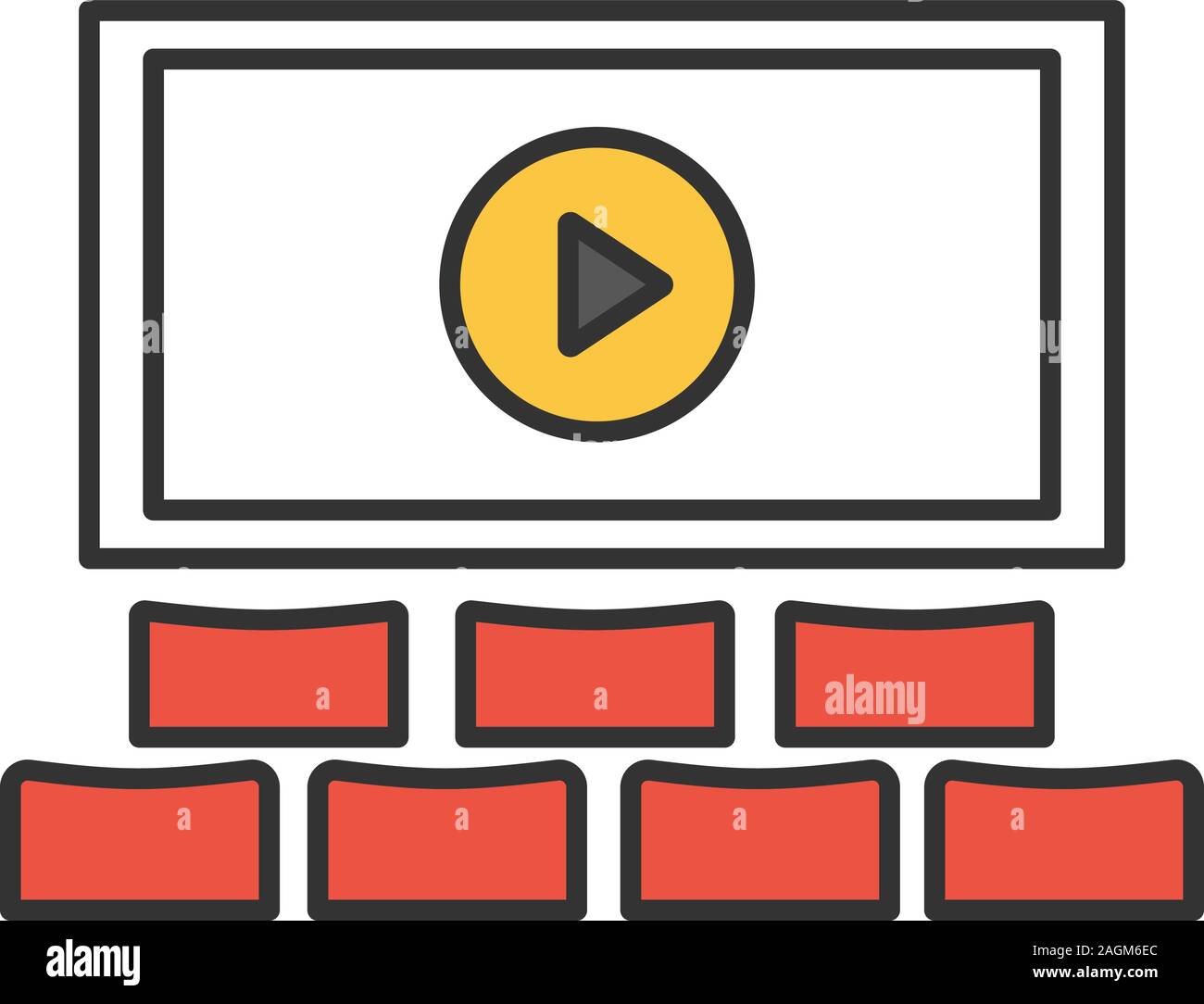 Cinema hall color icon. Movie theater. Isolated vector illustration Stock Vector Image & Art Alamy