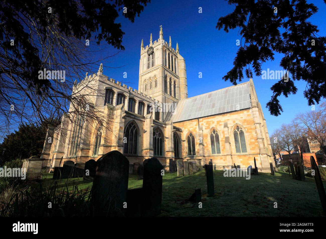 St Marys church, market town of Melton Mowbray, Leicestershire, England Stock Photo