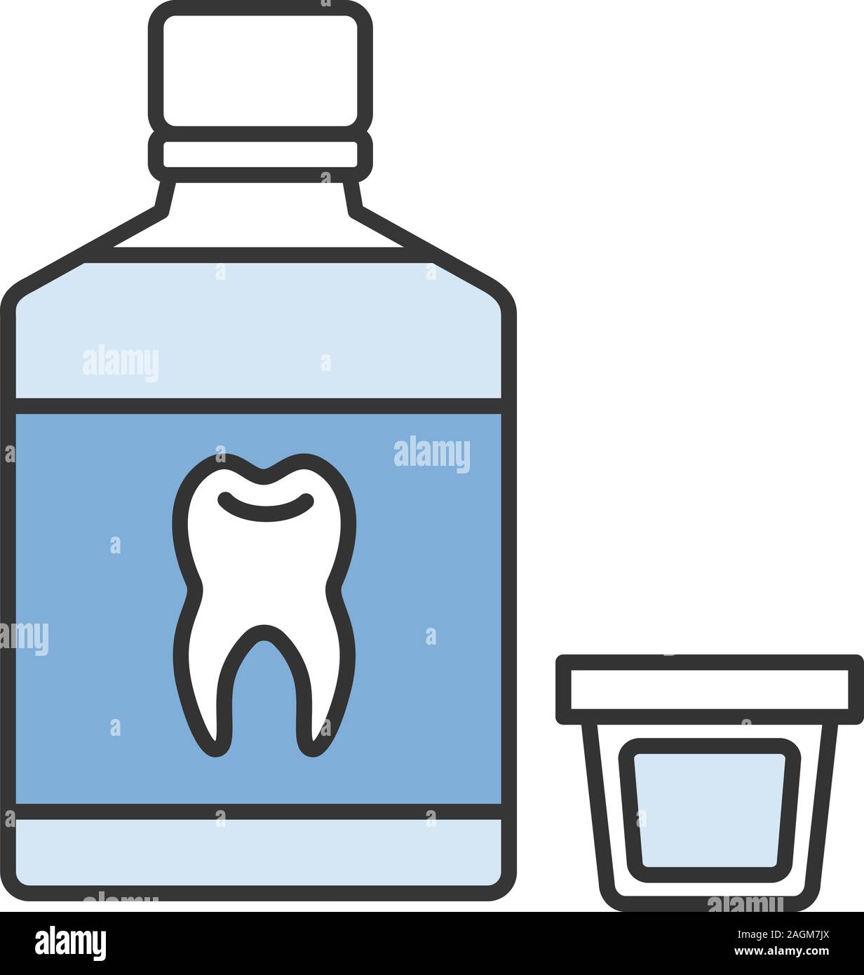 Mouthwash color icon. Oral rinse. Isolated vector illustration Stock