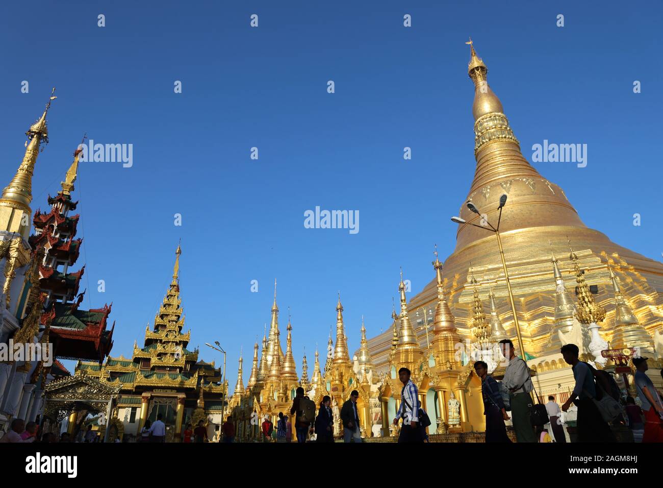 YANGON/MYANMAR - 26th Aug, 2019 : Shwe Dagon Pagoda, Yangon, Myanmar. Stock Photo