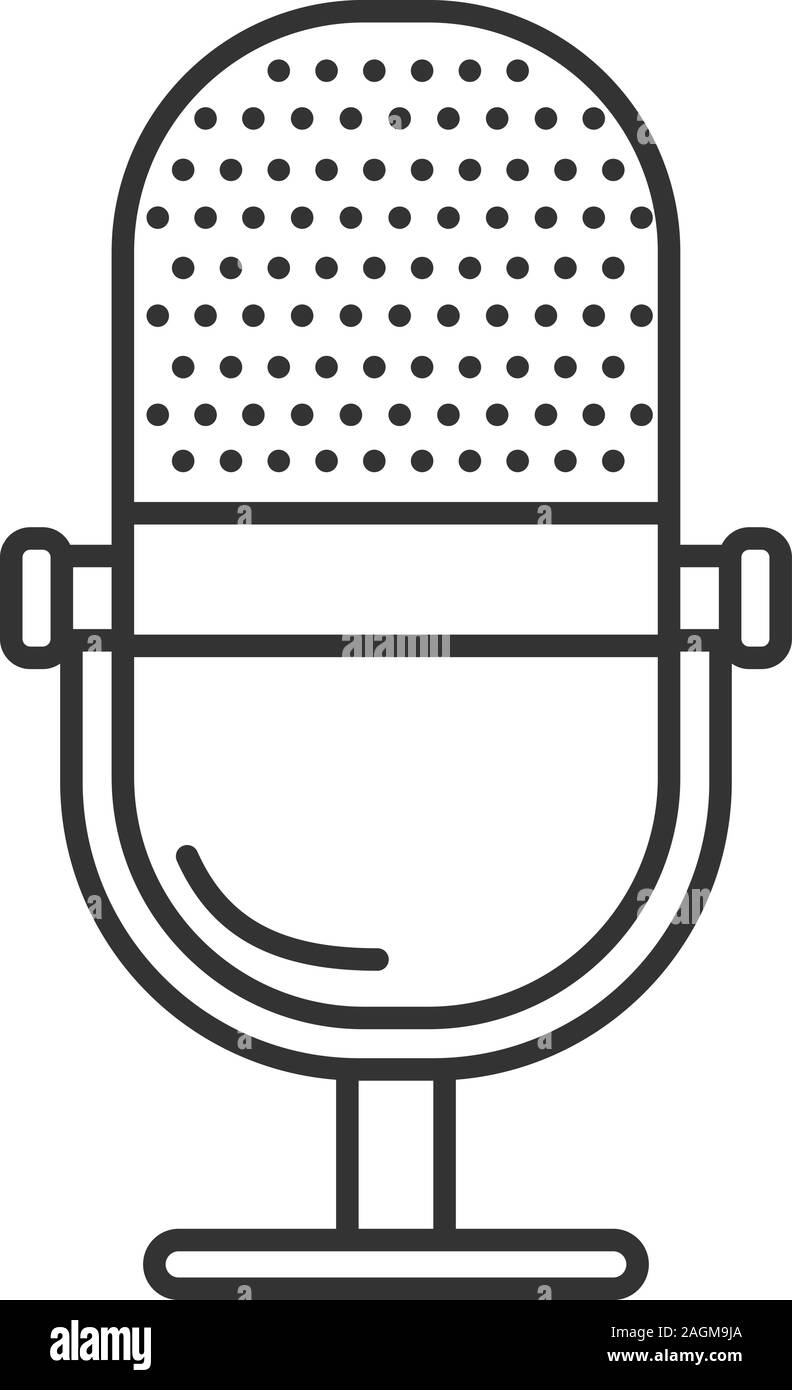 Microphone linear icon. Radio broadcasting. Thin line illustration. Contour  symbol. Vector isolated outline drawing Stock Vector Image & Art - Alamy