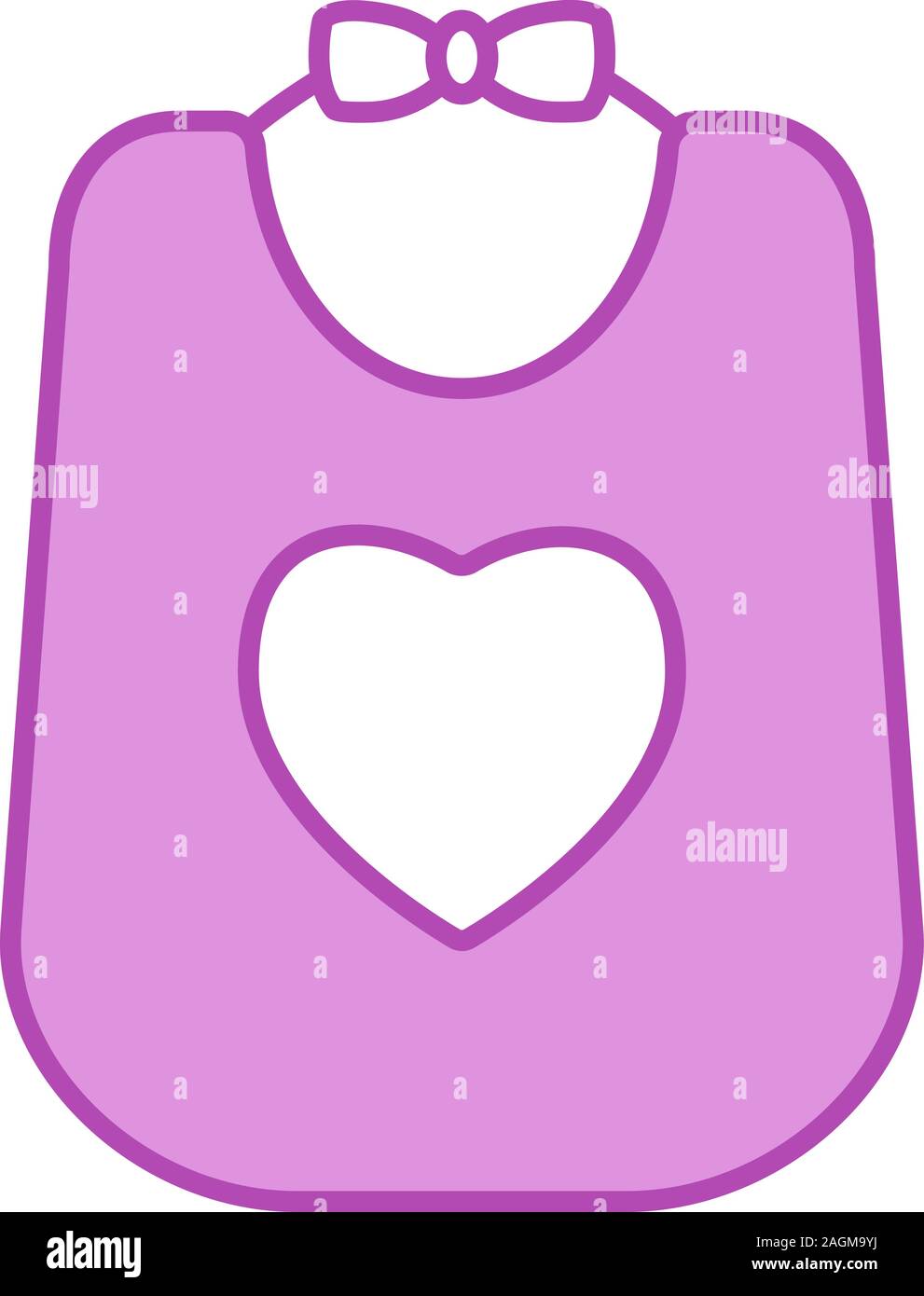 Baby bib color icon. Isolated vector illustration Stock Vector Image ...