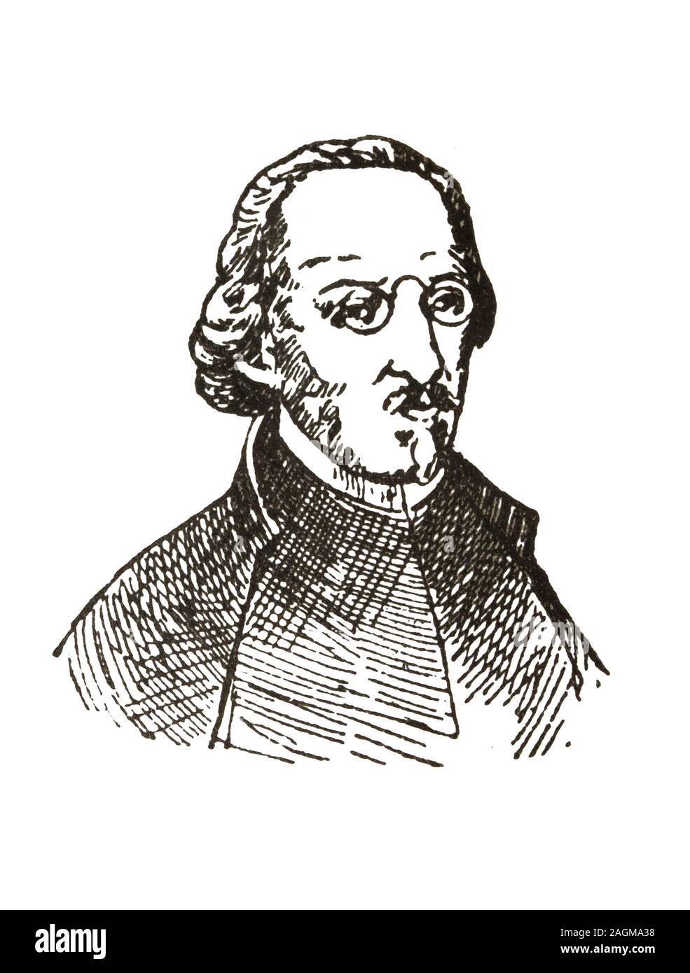 Antonio de Solis y Ribadeneyra portrait.  Spanish dramatist and historian Stock Photo