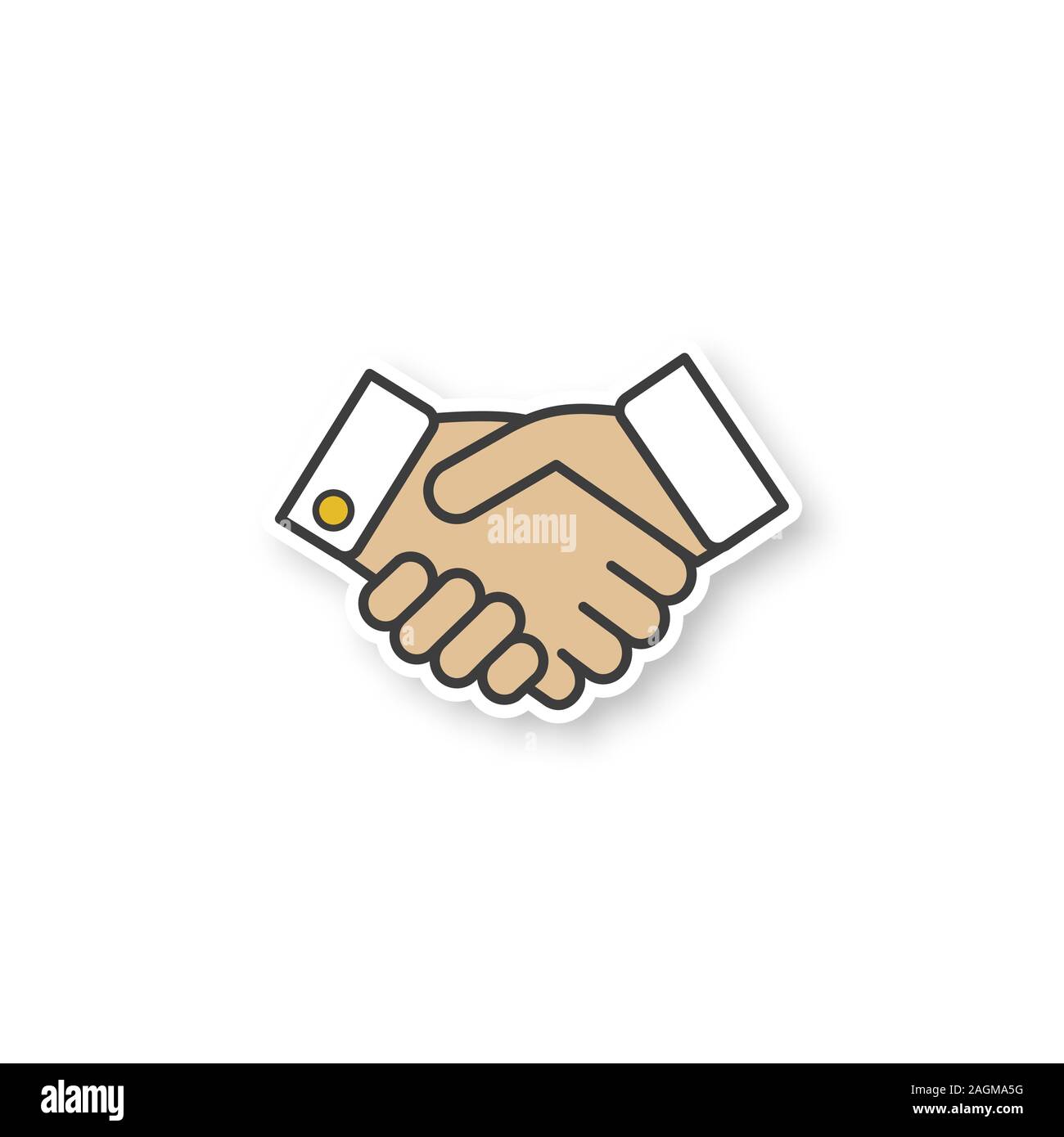 Handshake Vector Icon Isolated Partnership Hand Emoji Illustration