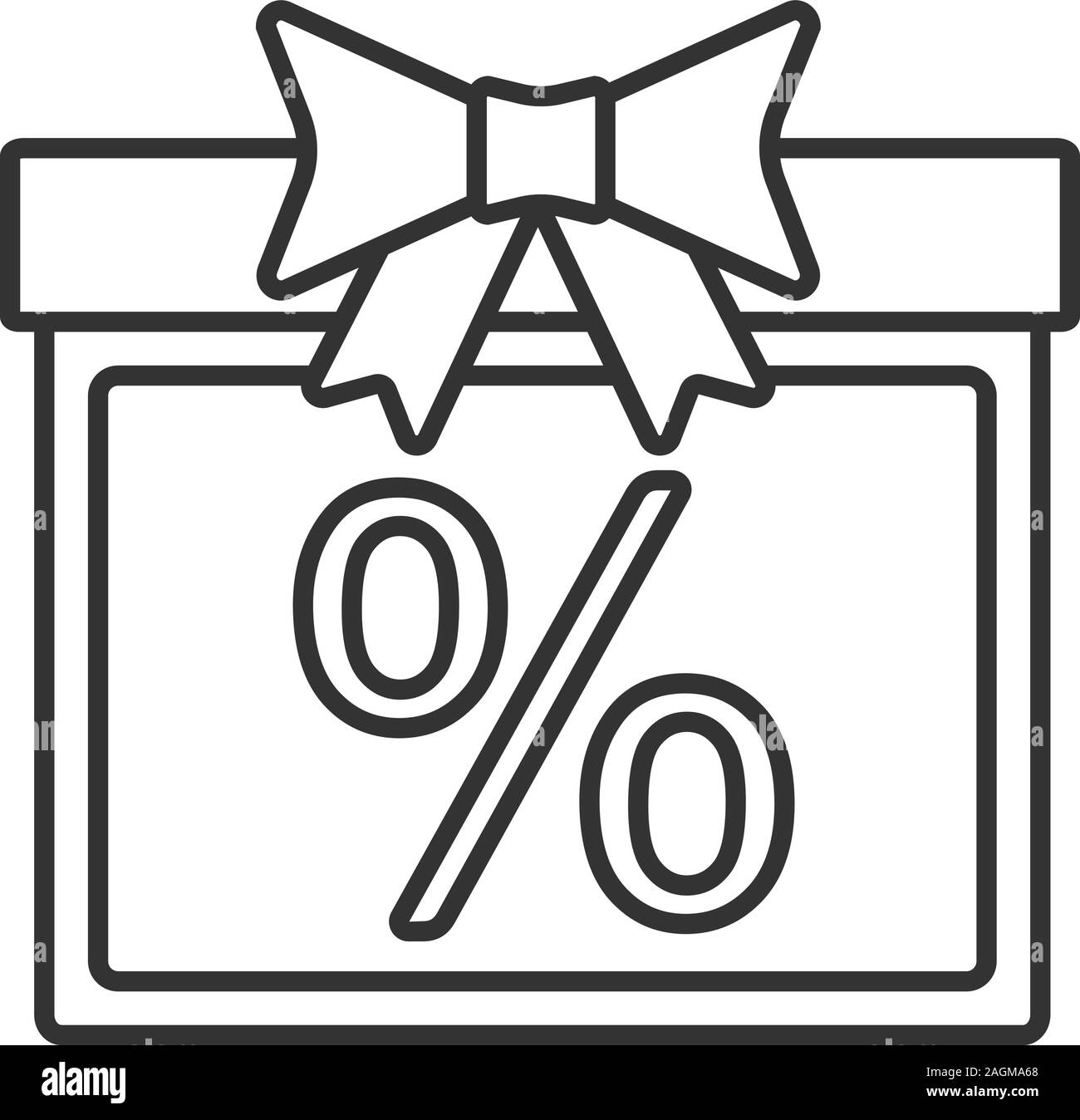 Sale linear icon. Thin line illustration. Gift box with percent ...