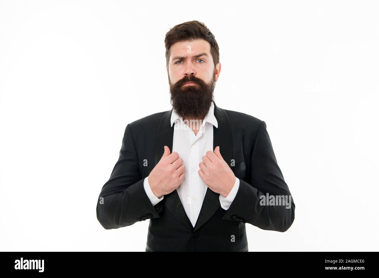 Superhero Facial Hair And Grooming Fashion Model With Long Beard