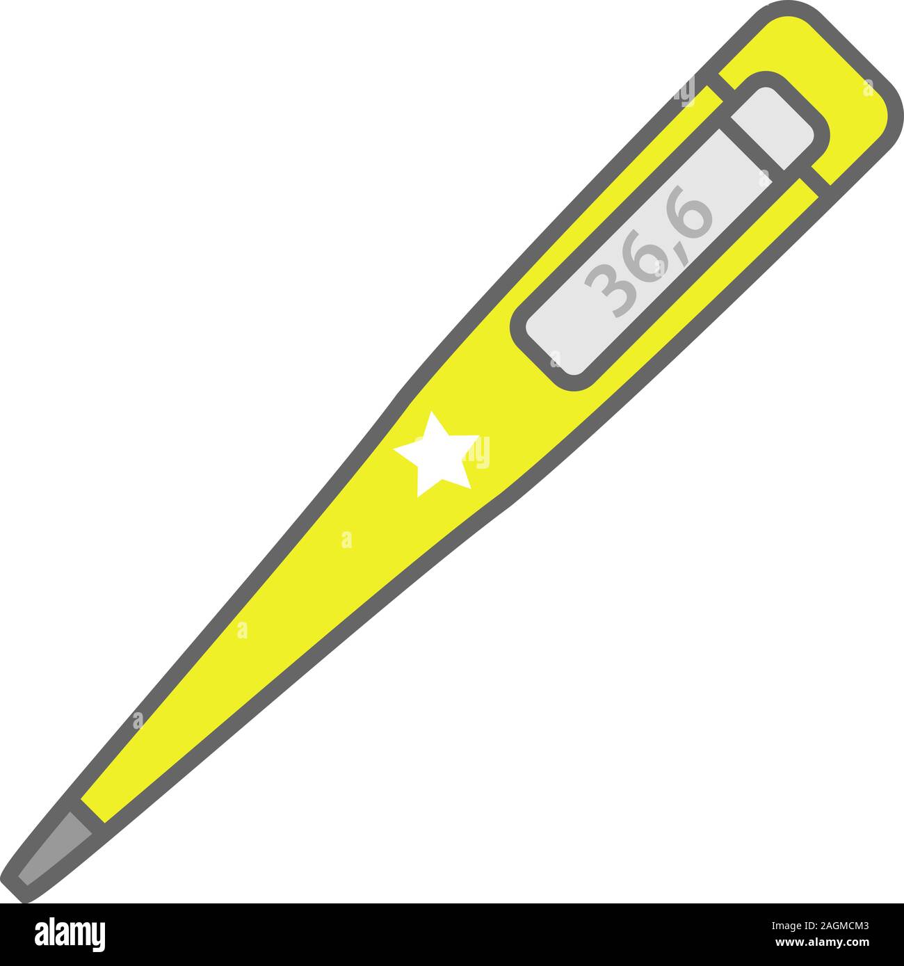 Medical electronic thermometer for babies color icon. Normal body