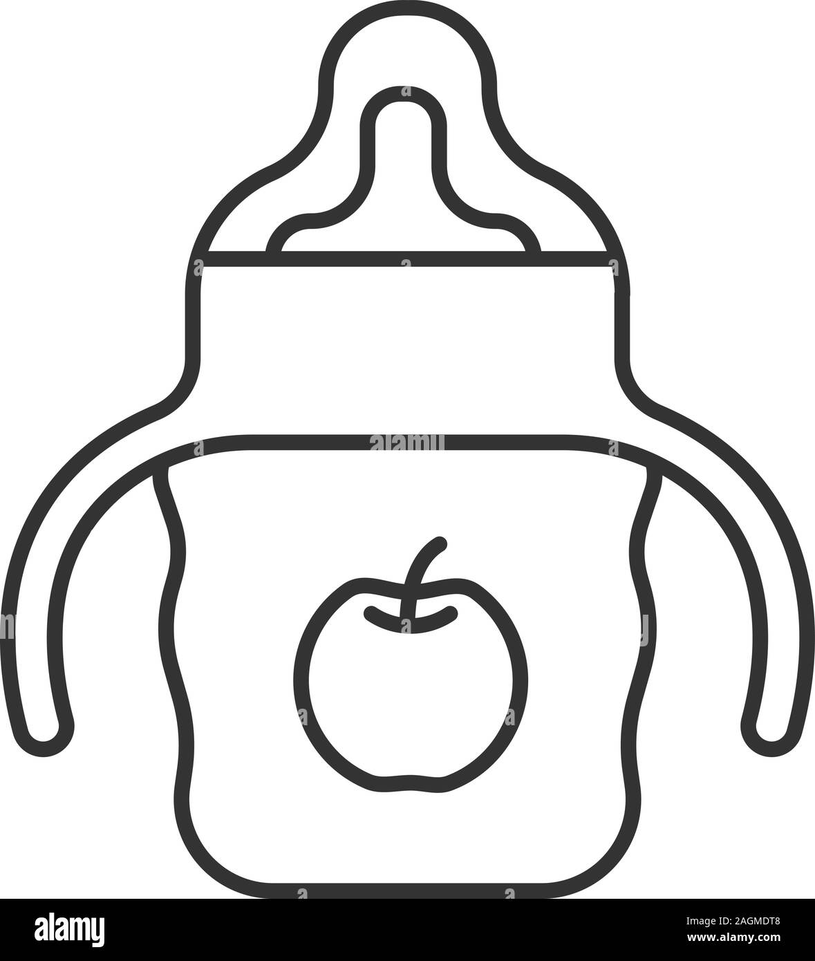 Baby sippy cup linear icon. Thin line illustration. Child feeding bottle.  Contour symbol. Vector isolated outline drawing Stock Vector Image & Art -  Alamy