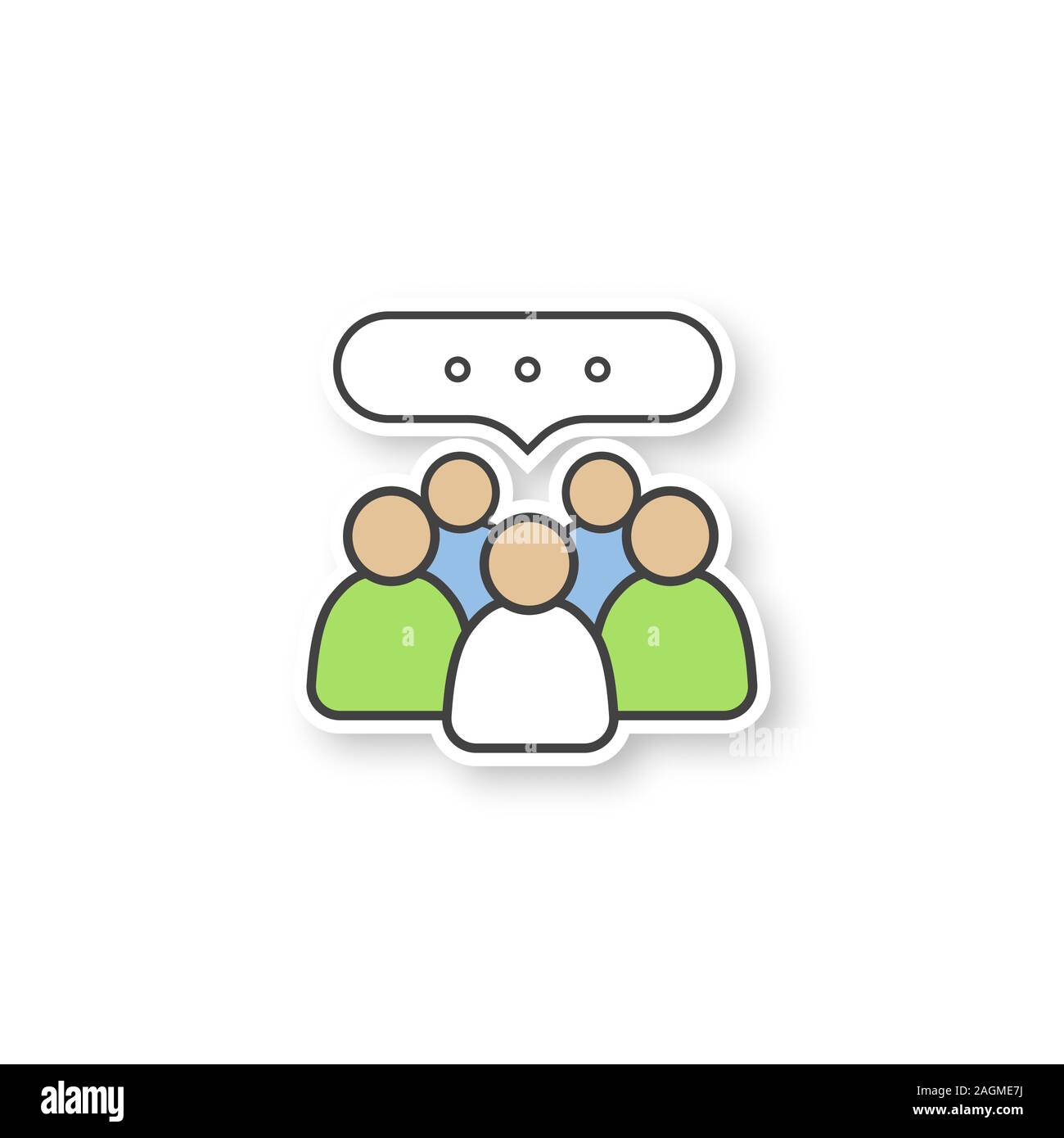 Discussion patch. Business meeting. Group conference. Color sticker
