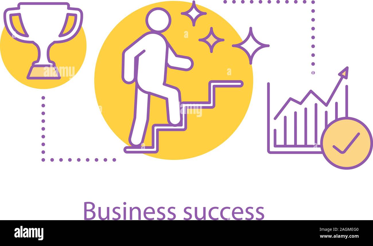 Business success concept icon. Climbing career ladder. Win idea thin line  illustration. Goal achieving. Vector isolated outline drawing Stock Vector  Image & Art - Alamy