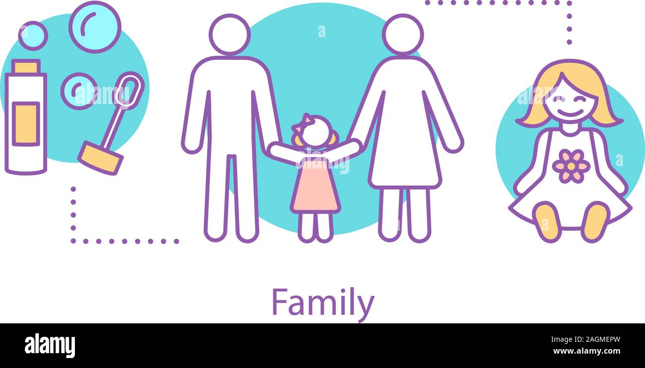 Family concept icon. Parenthood idea thin line illustration. Mother ...