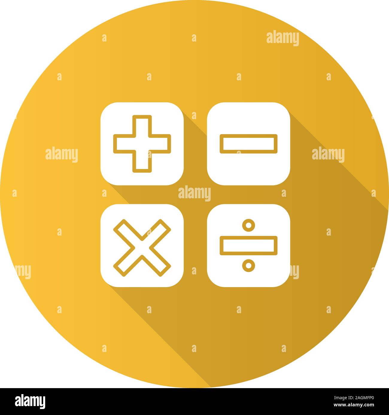 Maths symbols flat design long shadow glyph icon. Calculating ...