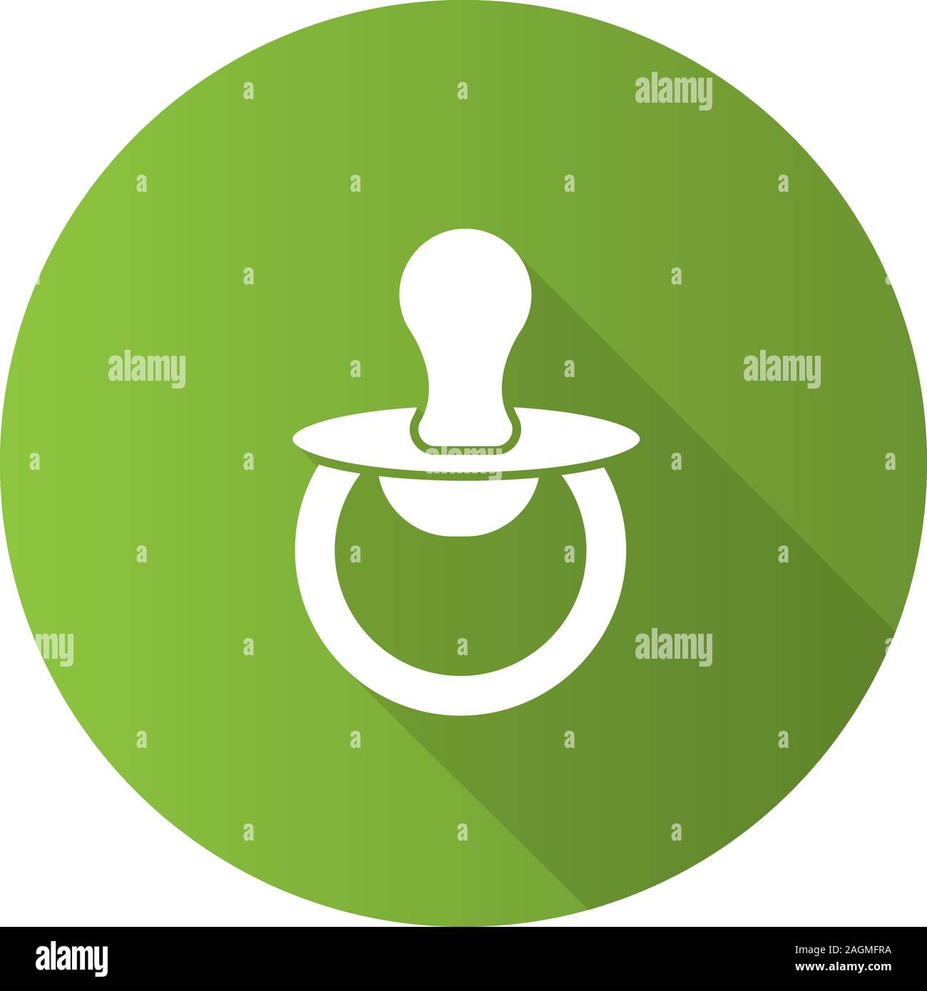 Pacifier flat design long shadow glyph icon. Dummy. Baby soother ...