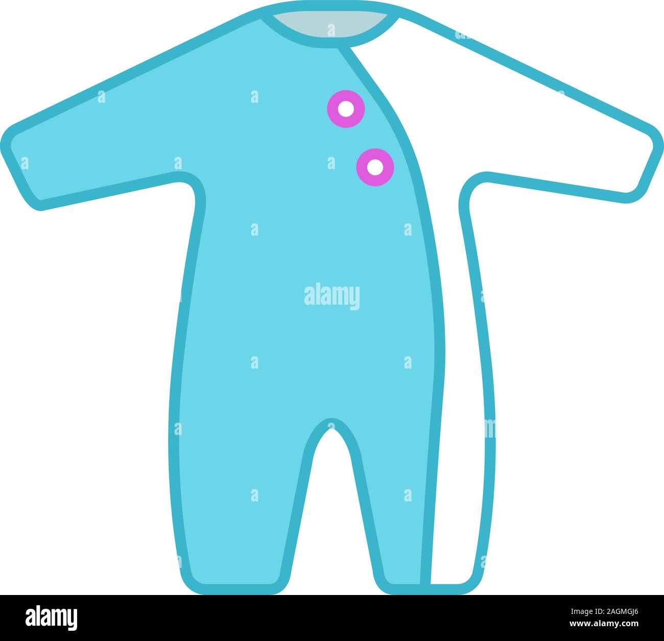 Baby romper color icon. Newborn baby overalls. Isolated vector ...