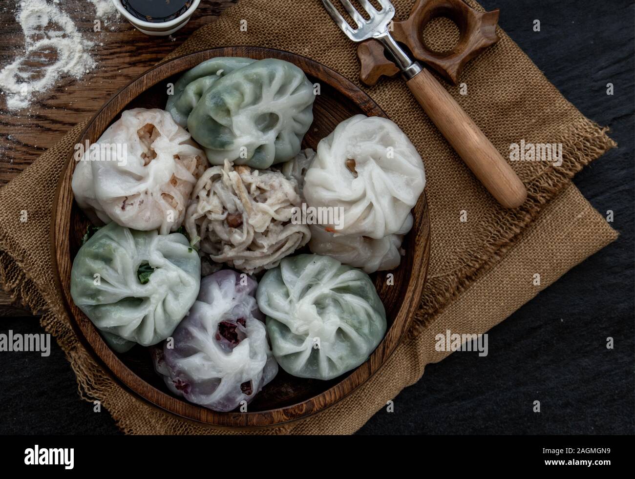 Chinese chives Dumplings Mixed Color or Garlic Chives Dim Sum Rice Cake ...