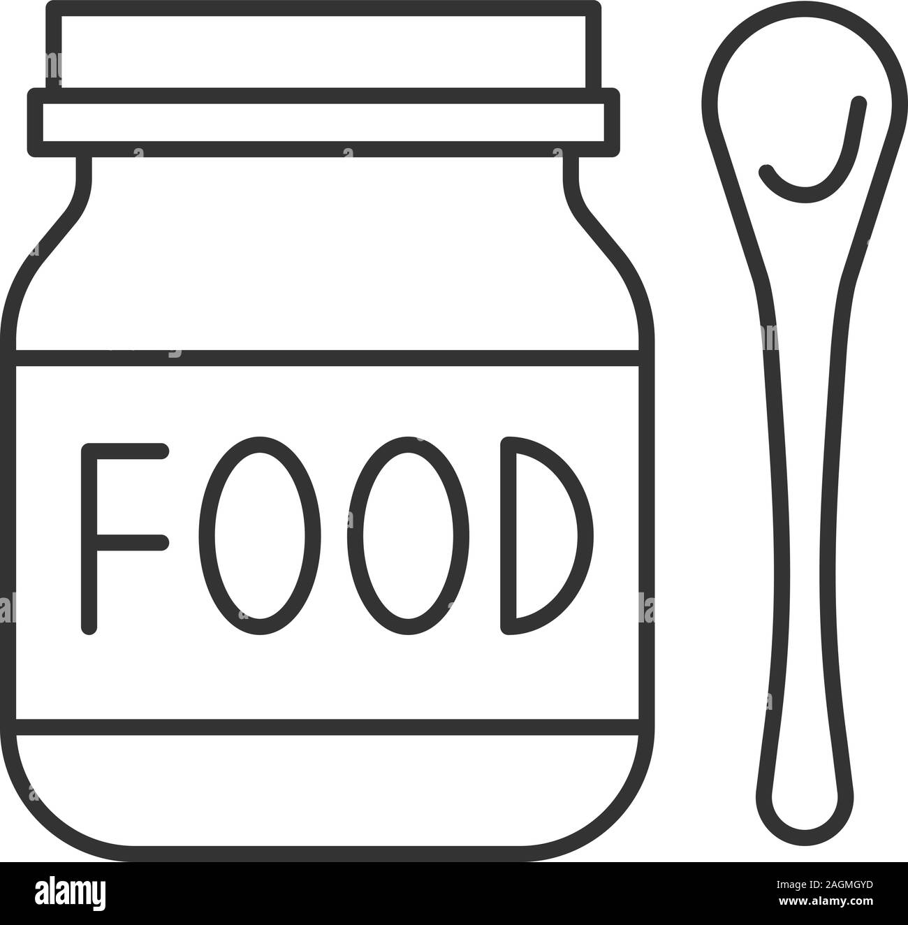 Baby food linear icon. Healthy nutrition. Thin line illustration ...