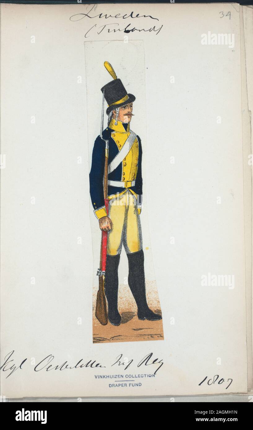Norway and Sweden soldier, 1807.; Norway and Sweden soldier, 1807 Stock
