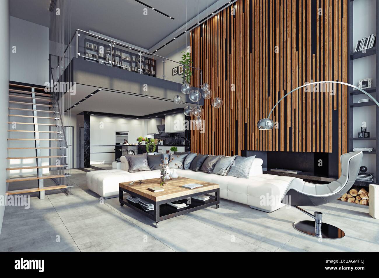 modern living interior design concept. 3d rendering idea Stock Photo ...