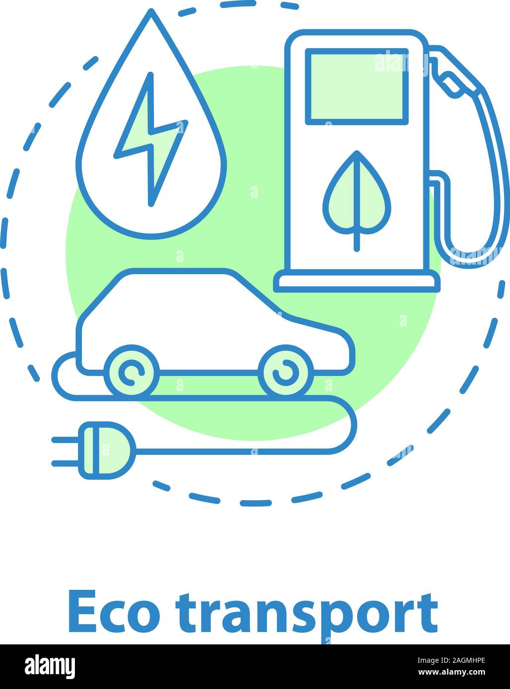 Eco transport concept icon. Green vehicle idea thin line illustration