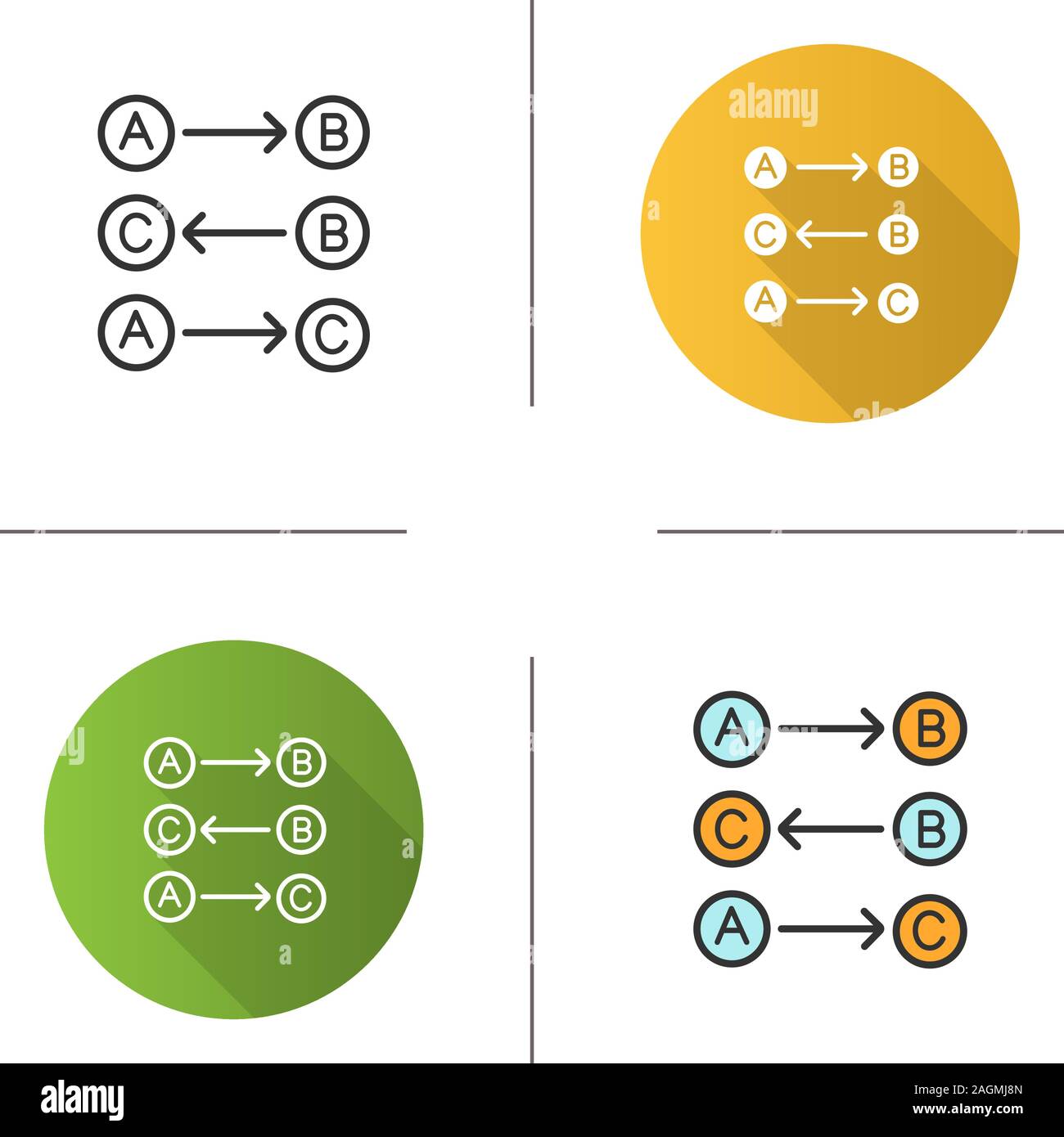 Logic maths icon logical rules thinking process flat design linear